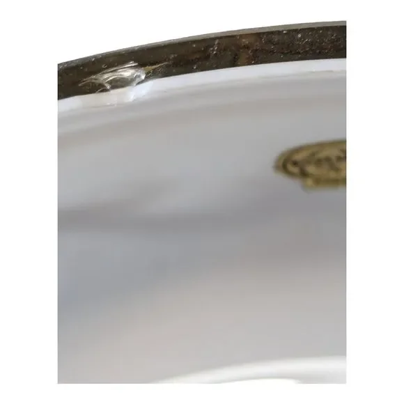 VTG Bohemian Czech Opaline Glass Bowl with Gold Motif Smoke Bowl/Candy Bowl READ - Picture 12 of 16